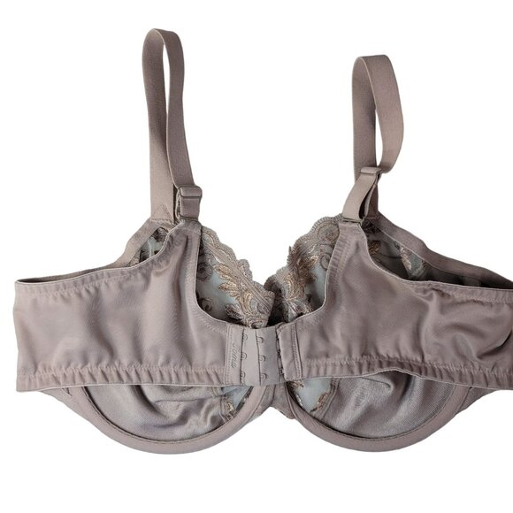 Soma Underwire Full Coverage Sheer Bra Cream Tan 42C Embroidered Unlined Lace - Picture 5 of 12